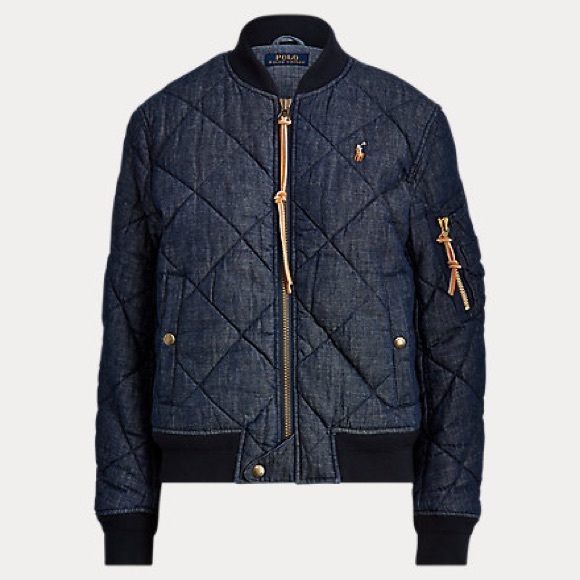 Polo Ralph Lauren Jackets & Blazers - NWT Polo Ralph Lauren Quilted Denim Bomber Jacket